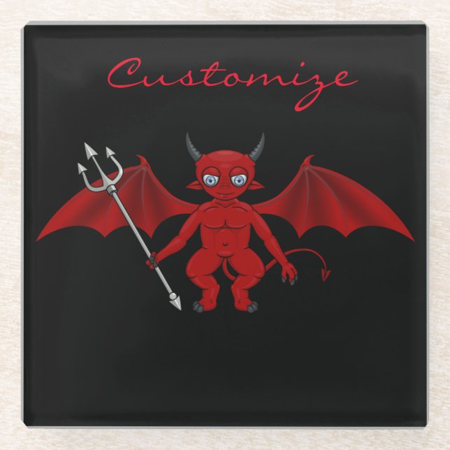 Posavasos De Vidrio Little Red Devil Thunder_Cove (Anverso)