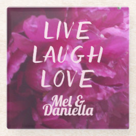 Posavasos De Vidrio Live Lauder Love Purple Peony Floral