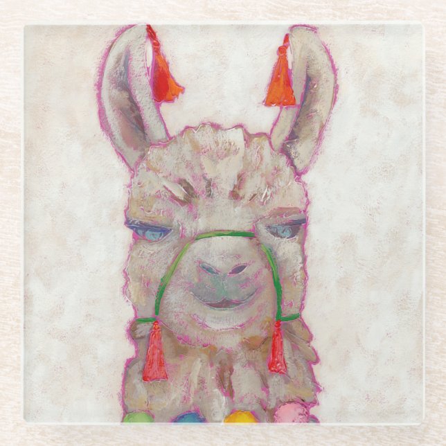 Posavasos De Vidrio Llama a festival de acuarela (Anverso)