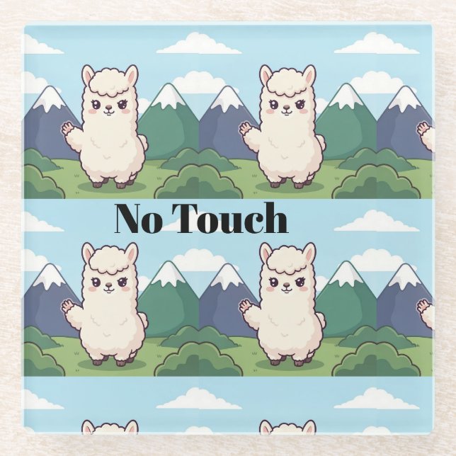 Posavasos De Vidrio Llama Adorable  (Anverso)