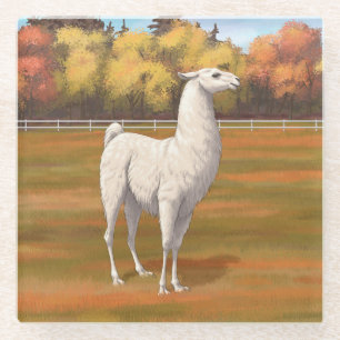 Posavasos De Vidrio Llama blanca en la pastelería de otoño