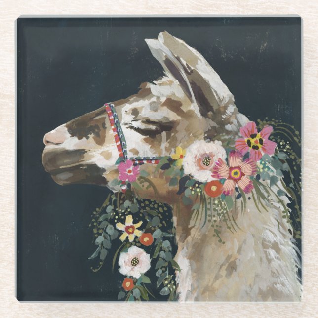 Posavasos De Vidrio Llama encantadora (Anverso)