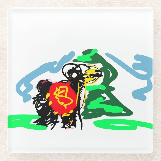 Posavasos De Vidrio Llama  fun   (Anverso)