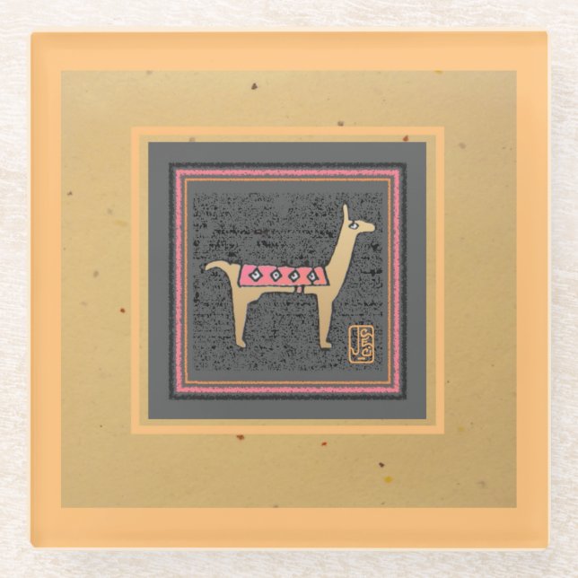 Posavasos De Vidrio Llama gigante (Anverso)