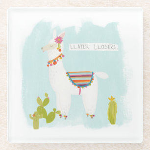 Posavasos De Vidrio Llama Rama- Llater Llosers de Pom Pom