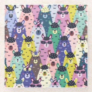 Posavasos De Vidrio Llamas coloridas fondo chileno transparente