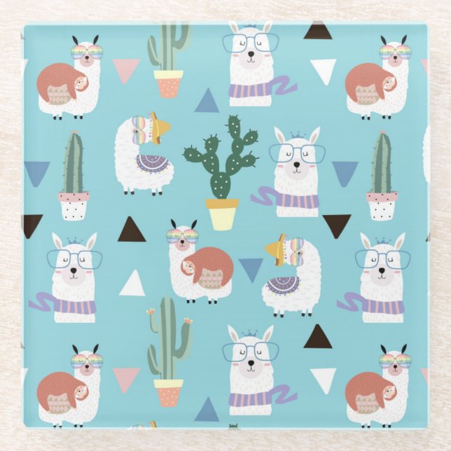 Posavasos De Vidrio Llamas cute (Anverso)