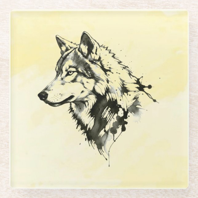 Posavasos De Vidrio Lobo (Anverso)