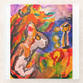 Posavasos De Vidrio Lobo de noche