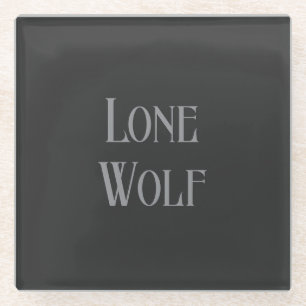 Posavasos De Vidrio Lobo Solitario Masculino Sigma Minimalista Moderna