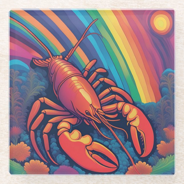 Posavasos De Vidrio Lobster (Anverso)