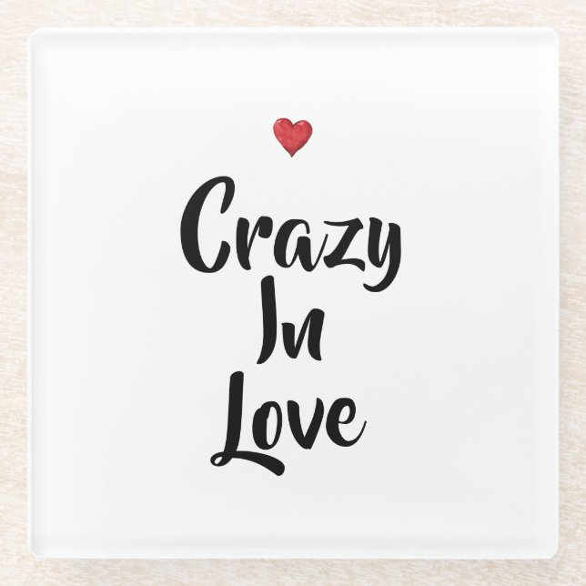 Posavasos De Vidrio Loca De Amor   (Anverso)