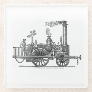 Posavasos De Vidrio Locomotora de vapor temprano