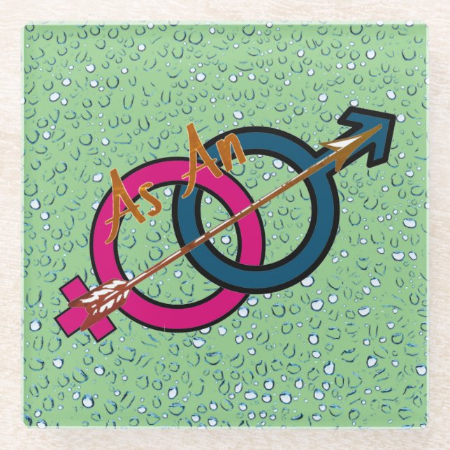 Posavasos De Vidrio Logo de 'As An Arrow' (Anverso)