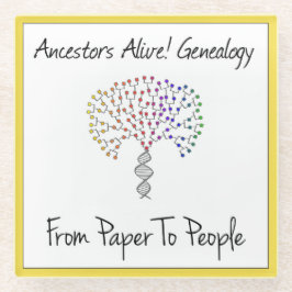 Posavasos De Vidrio Logo De De Papel A Gente, amarillo