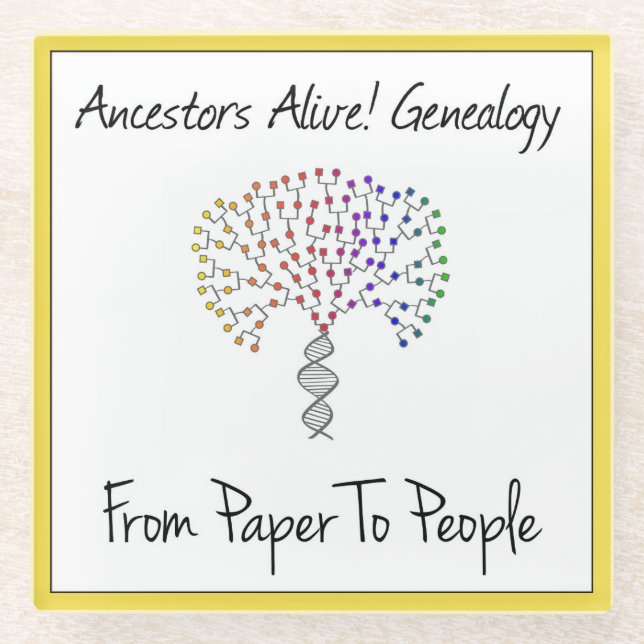 Posavasos De Vidrio Logo De De Papel A Gente, amarillo (Anverso)