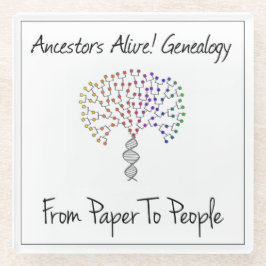 Posavasos De Vidrio Logo De De Papel A Gente, blanco