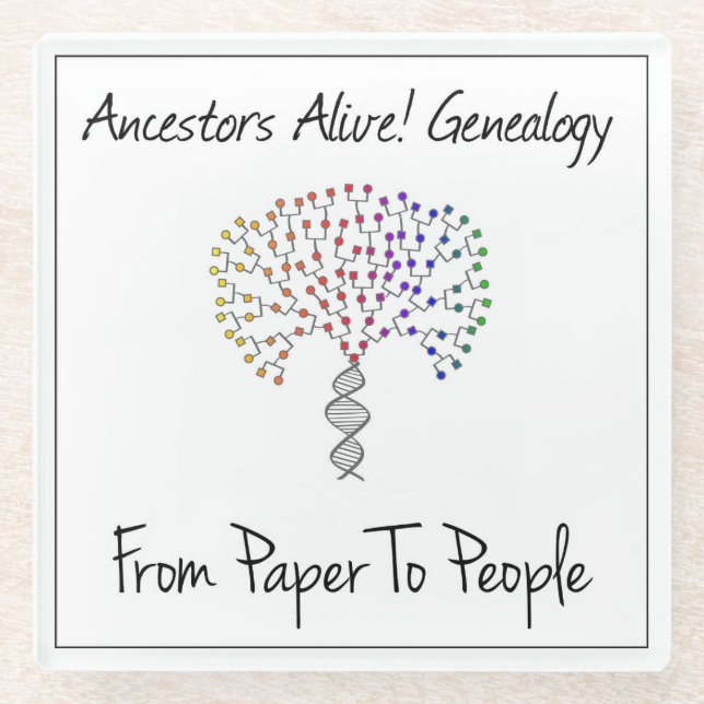 Posavasos De Vidrio Logo De De Papel A Gente, blanco (Anverso)