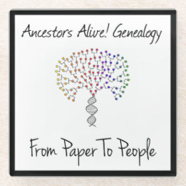 Posavasos De Vidrio Logo De De Papel A Gente, negro