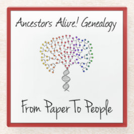 Posavasos De Vidrio Logo De De Papel A Gente, rojo