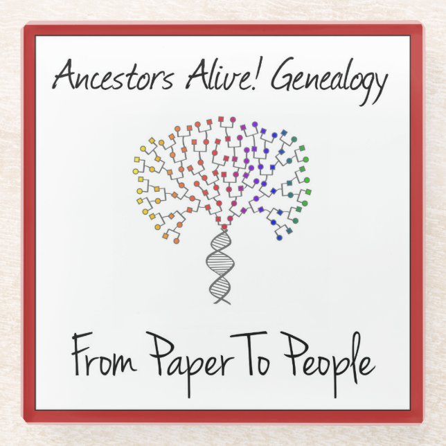 Posavasos De Vidrio Logo De De Papel A Gente, rojo (Anverso)