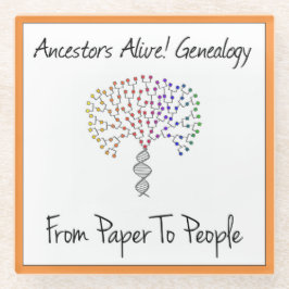 Posavasos De Vidrio Logo De De Papel A Persona, naranja