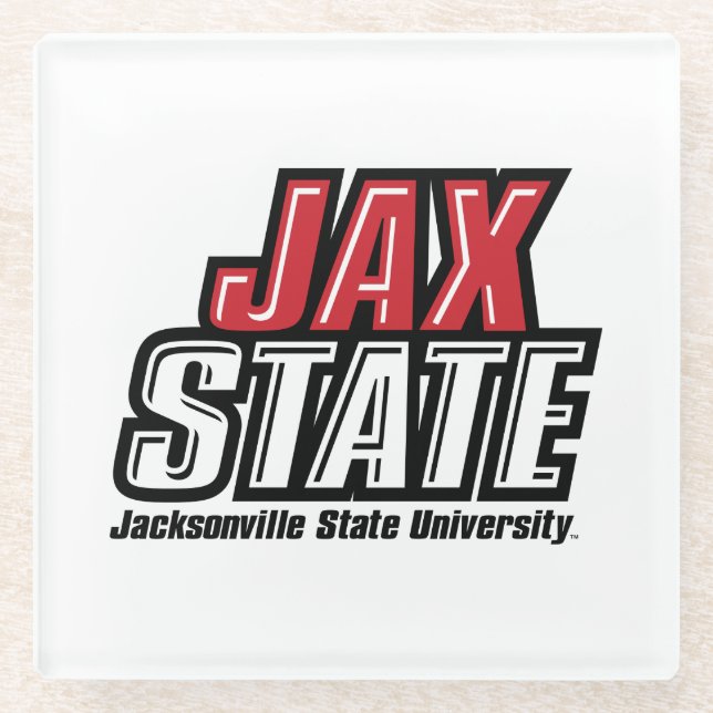 Posavasos De Vidrio Logo de la Universidad Estatal de Jacksonville JAX (Anverso)