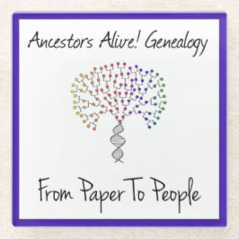 Posavasos De Vidrio Logo De Papel A Gente, azul