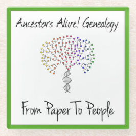 Posavasos De Vidrio Logo De Papel A Gente, verde