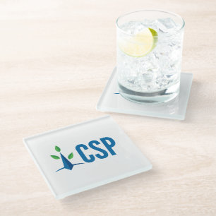Posavasos De Vidrio Logo simple de CSP
