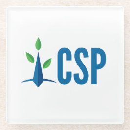 Posavasos De Vidrio Logo simple de CSP