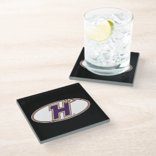 Posavasos De Vidrio Logotipo Atlético Hunter College Hawks