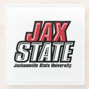 Posavasos De Vidrio Logotipo de Jacksonville State University JAX STAT
