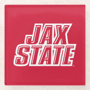Posavasos De Vidrio Logotipo de Jacksonville State University JAX STAT