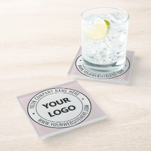 Posavasos De Vidrio Logotipo de personalizado y envía mensajes de text