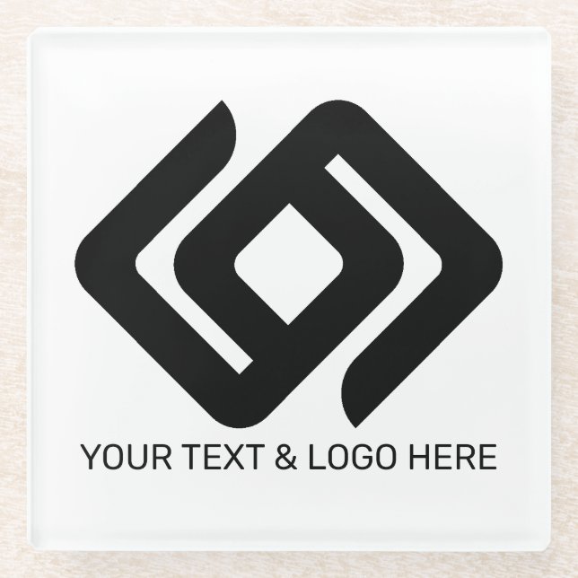 Posavasos De Vidrio Logotipo de su empresa (Anverso)