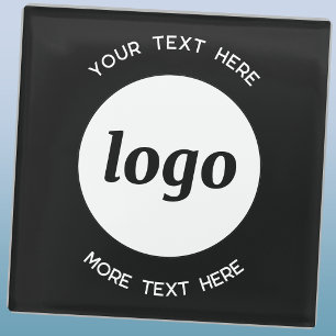 Posavasos De Vidrio Logotipo Simple Con Texto Empresarial