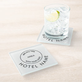 Posavasos De Vidrio Logotipo simple Personalizado Nombre del hotel Cua