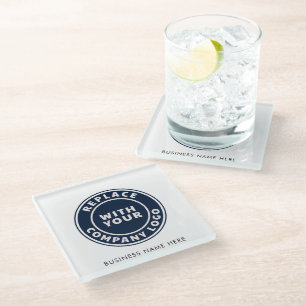 Posavasos De Vidrio Logotipo y nombre comercial corporativo personaliz