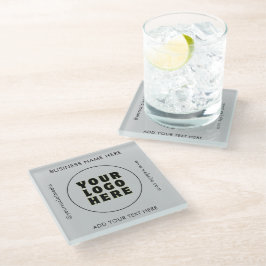 Posavasos De Vidrio Logotipo y texto Minimalista simple
