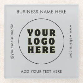 Posavasos De Vidrio Logotipo y texto Minimalista simple
