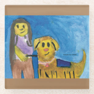Posavasos De Vidrio Lois the Therapy Dog - KidsArt for CHOC