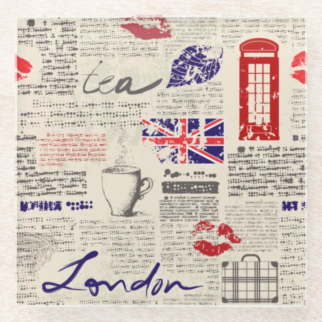 Posavasos De Vidrio Londres, Inglaterra (Anverso)