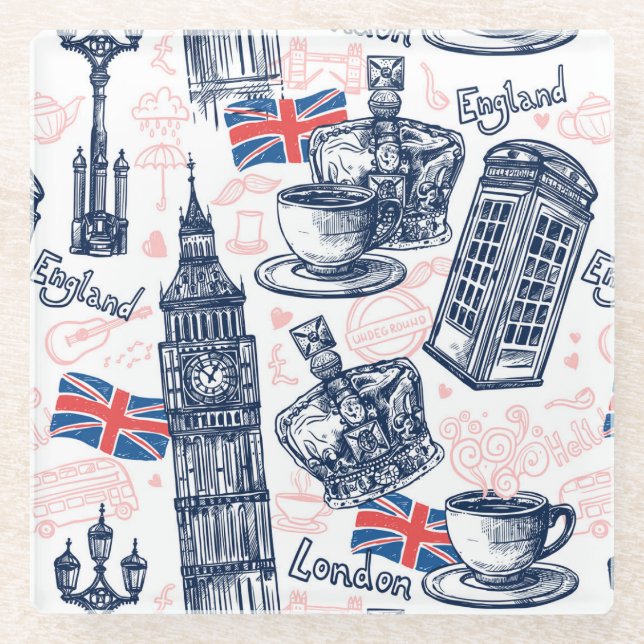 Posavasos De Vidrio Londres, Inglaterra (Anverso)