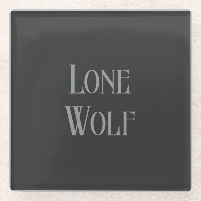 Posavasos De Vidrio Lone Wolf Male Sigma Modern Minimalist (Anverso)