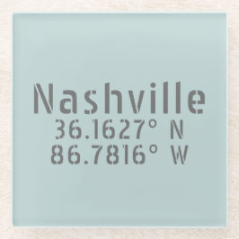 Posavasos De Vidrio Longitud de Nashville TN Latitude