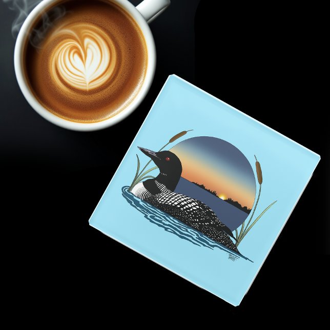 Posavasos De Vidrio Loon Sunset Blue (Subido por el creador)