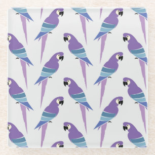 Posavasos De Vidrio Loros púrpuras