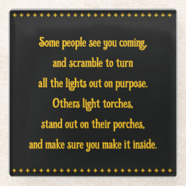 Posavasos De Vidrio Los Amigos Encienden El Camino