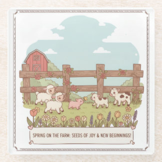 Posavasos De Vidrio los animales de las granjas